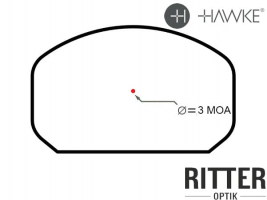 3 MOA Slimline Red Dot Absehen HAWKE Frontier 1x24 Reflexvisier inklusive Montage Weaver / Picatinny & RMSc Footprint 12 160