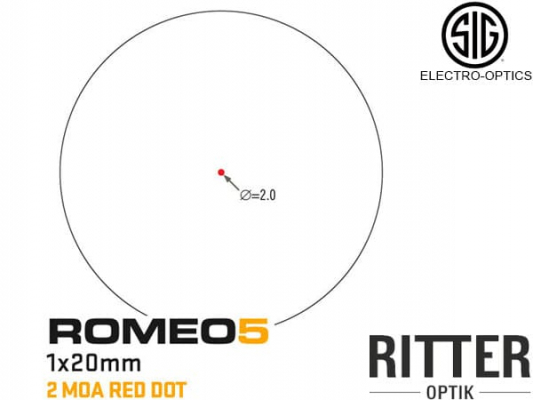 Sig Sauer ROMEO5 Rotpunktvisier mit 2 MOA Leuchtpunkt