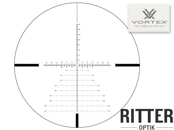 Zielfernrohr Absehen in erster Bildebene vom Vortex Venom 5-25x56 FFP Zielfernrohr mit EBR-7C MOA