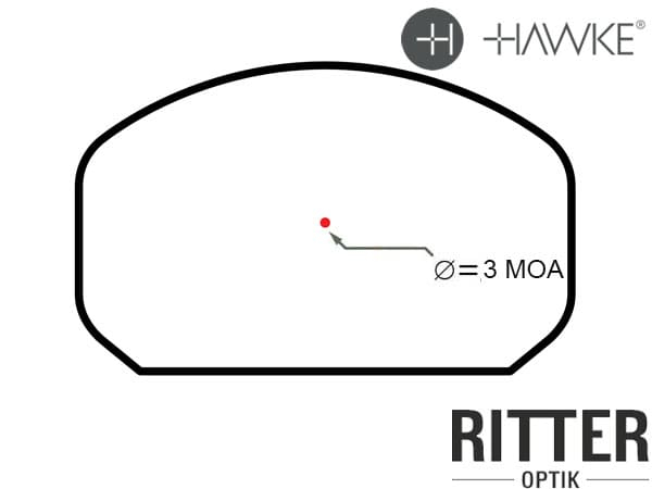3 MOA Slimline Red Dot Absehen HAWKE Frontier 1x24 Reflexvisier inklusive Montage Weaver / Picatinny & RMSc Footprint 12 160