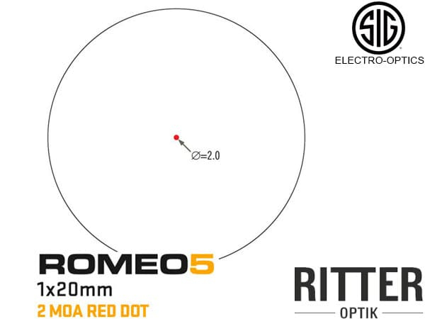 Sig Sauer ROMEO5 Rotpunktvisier mit 2 MOA Leuchtpunkt